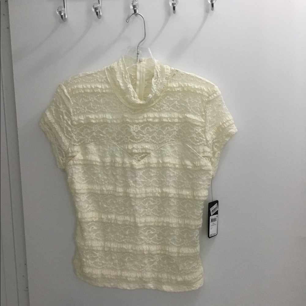 Guess mock neck lace top